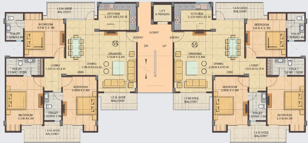 Floor Plan of Gaur Yamuna City in Yamuna Expressway, Greater Noida - Image 320684