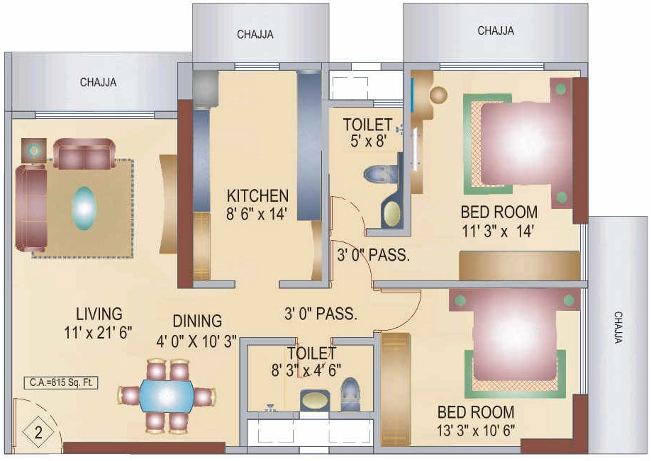 2 BHK Flat in Bhoomi Aura Biplex in Borivali West, Mumbai - Image 870990