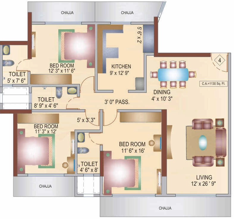 3 BHK Flat in Bhoomi Aura Biplex in Borivali West, Mumbai - Image 870991
