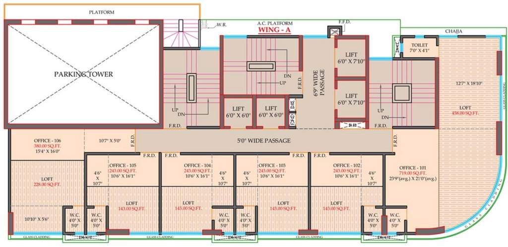 Floor Plan of Commercial Magic Heights in Malad East, Mumbai - Image 321110