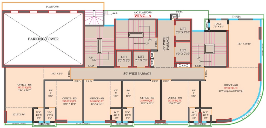 Floor Plan of Commercial Magic Heights in Malad East, Mumbai - Image 321109