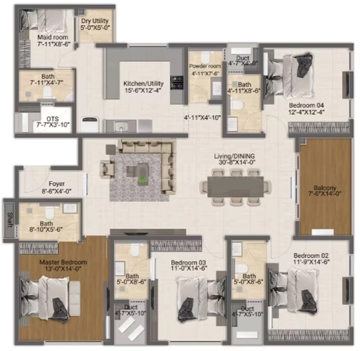 4 BHK Flat in DRA iHeart in Egattur, Chennai - Image 871282