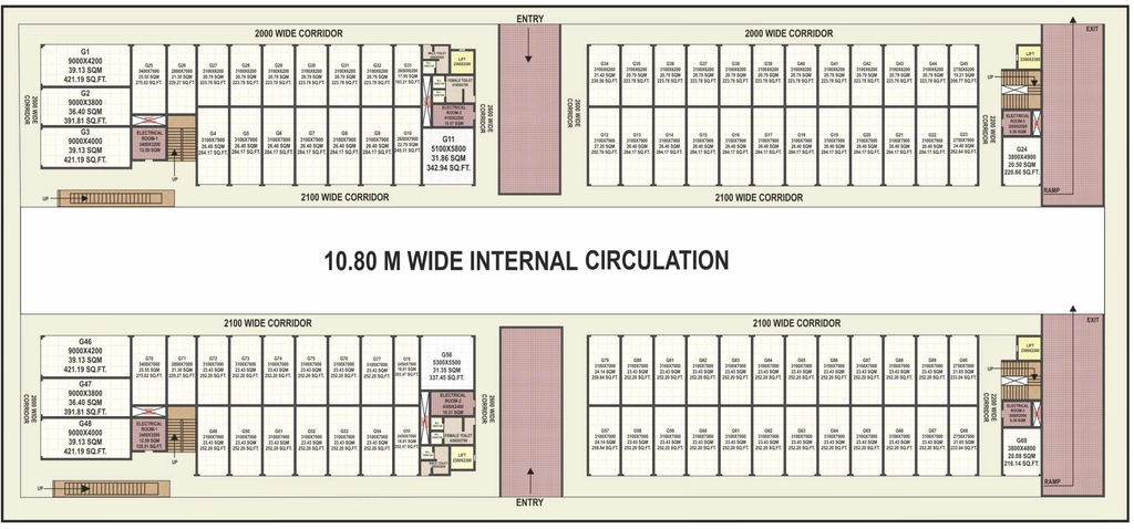 Floor Plan of Lodhi Madan Maharaj Kasturi Trade Center in Ayodhya Bypass, Bhopal - Image 321636