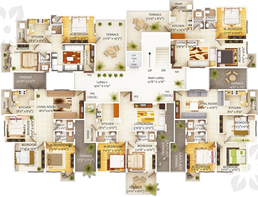 Floor Plan of Creative Homes Auraa in Vrindavan Colony, Nagpur - Image 321817