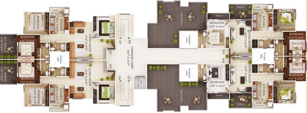Floor Plan of Creative Homes Greenvilla 1 in Gorewada, Nagpur - Image 321838