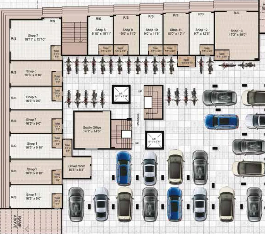 Floor Plan of Commercial Balaji Siddhi Heights in Chunchale, Nashik - Image 322153