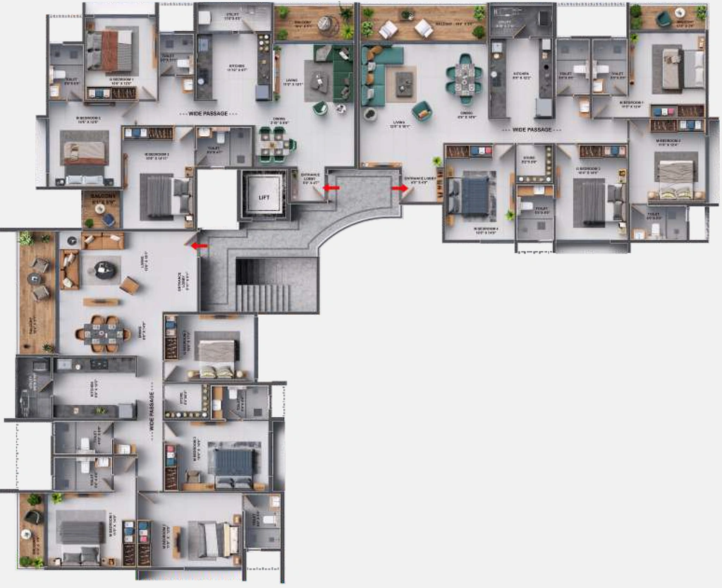 Floor Plan of Fortune Sapphire in Anandvalli, Nashik - Image 322316