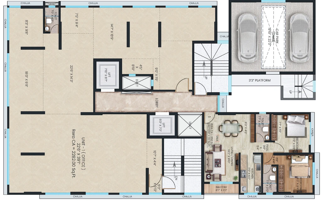 Floor Plan of Commercial Gagangiri Aadhya in Kandivali West, Mumbai - Image 322463