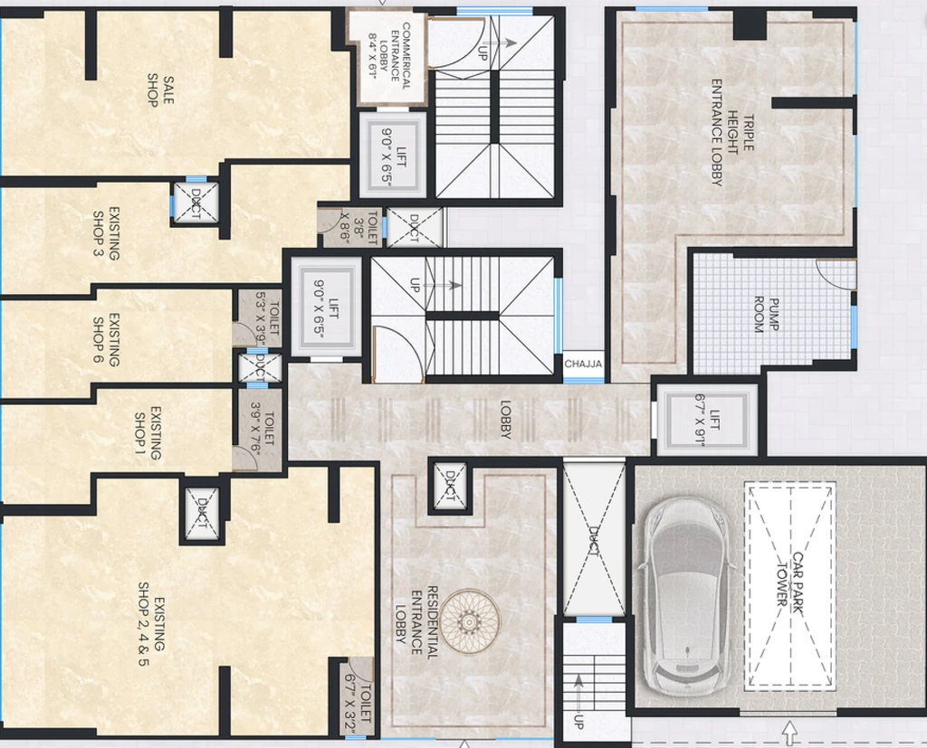Floor Plan of Commercial Gagangiri Anvaya in Kandivali West, Mumbai - Image 322516