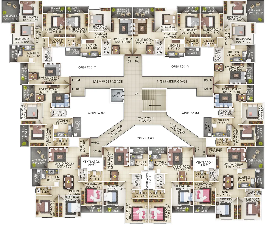 Floor Plan of Creative Green View in Gorewada, Nagpur - Image 322699