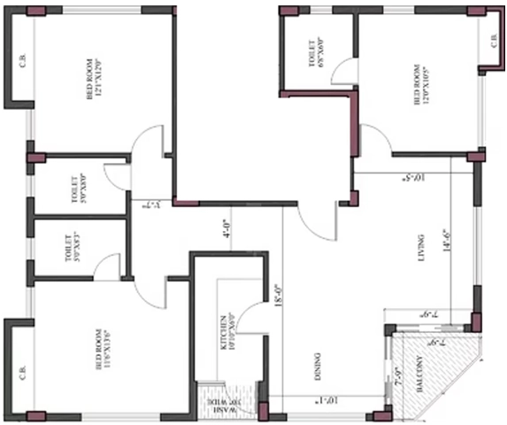3 BHK Flat in Snowfall Golf Nook in Tollygunge, Kolkata - Image 872421