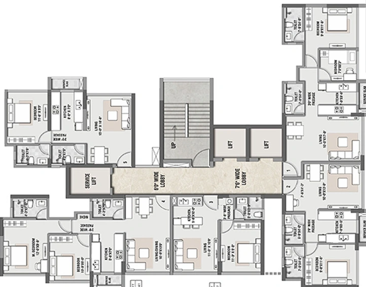 Floor Plan of Rustomjee Bella in Bhandup West, Mumbai - Image 95745