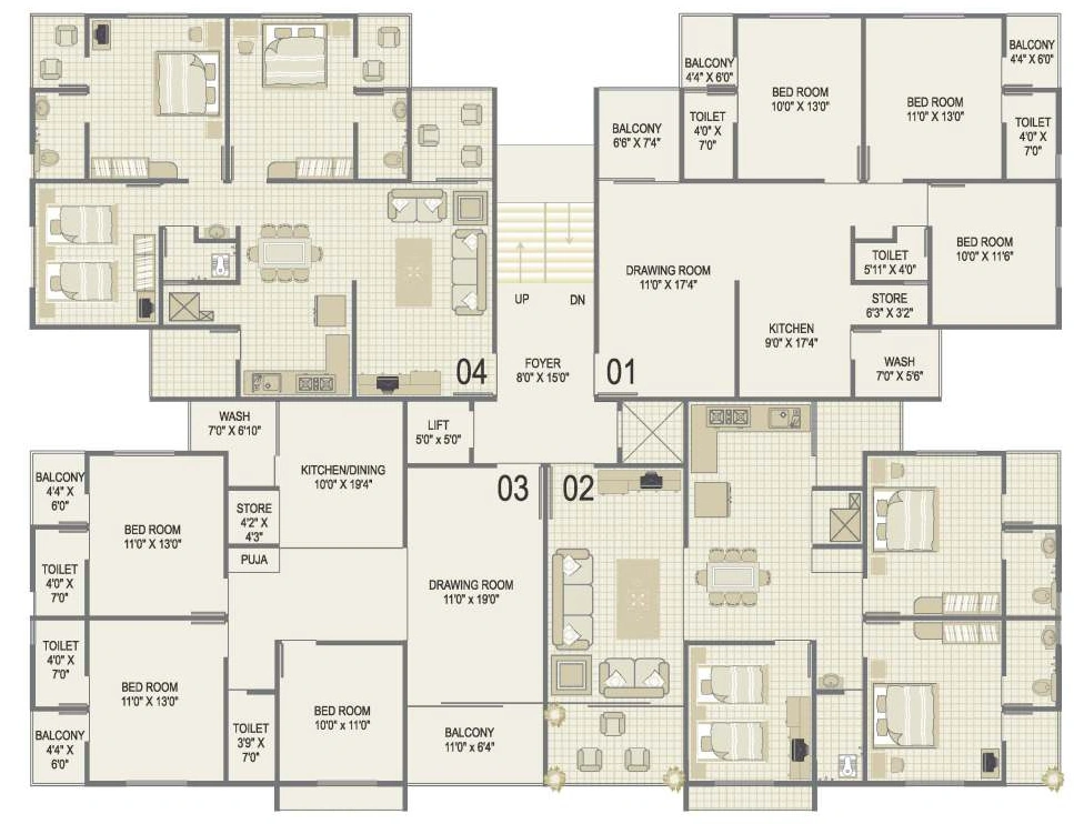 Floor Plan of Bhakti Enclave in Nikol, Ahmedabad - Image 323215