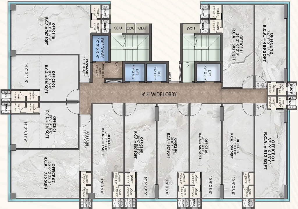 Floor Plan of Crescent Western Trade Center T2 NX in Andheri East, Mumbai - Image 323488