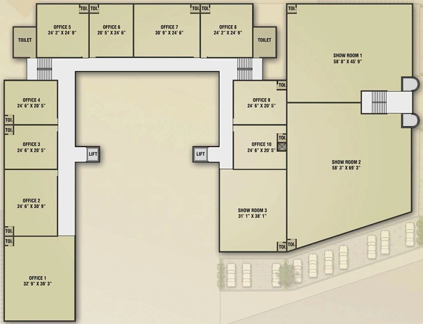 Floor Plan of Hindva Shantiniketan Business Centre in Nikol, Ahmedabad - Image 323568