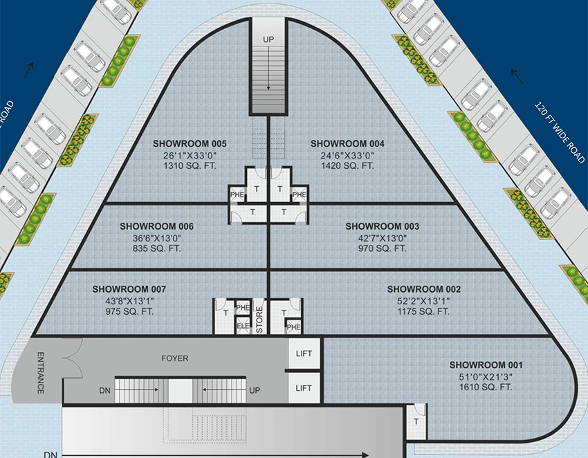 Floor Plan of Merlin Pentagon in Paldi, Ahmedabad - Image 323673