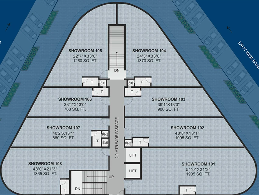 Floor Plan of Merlin Pentagon in Paldi, Ahmedabad - Image 323674