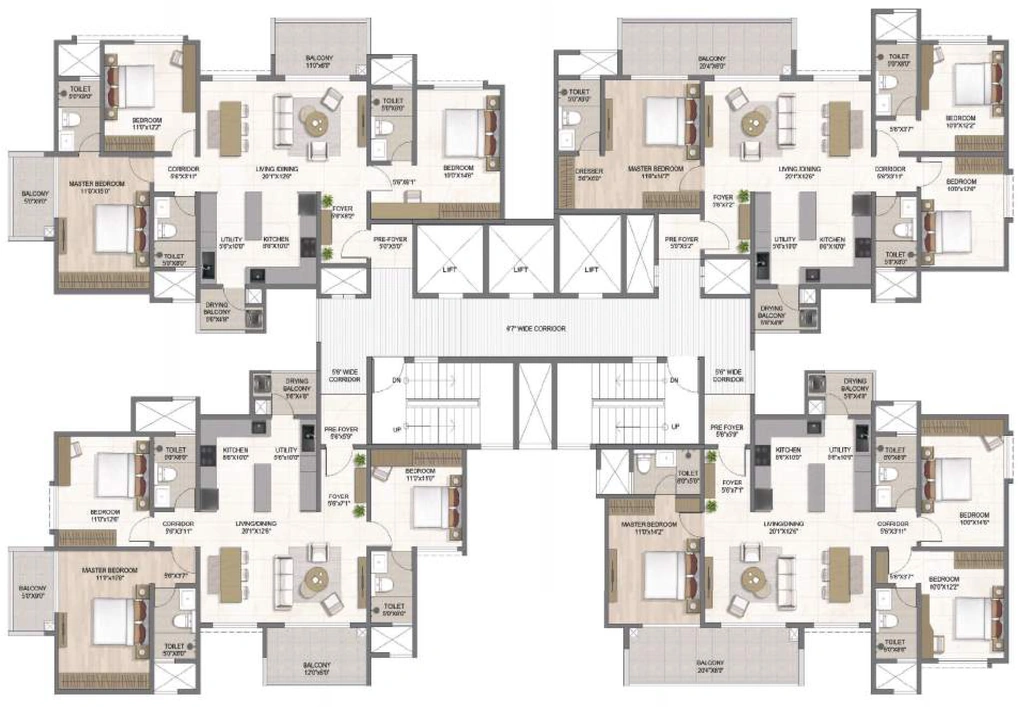 Floor Plan of Bricks The Earthscape in Whitefield, Bangalore - Image 323842