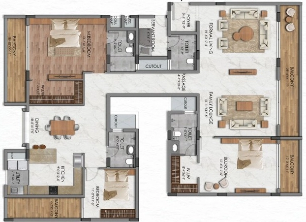 3 BHK Flat in DRK Bellagio in Kithiganur, Bangalore - Image 873098
