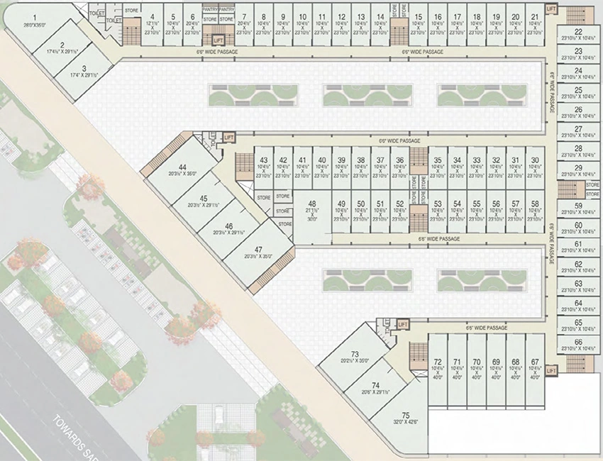 Floor Plan of Satyam Mall in Changodar, Ahmedabad - Image 324006