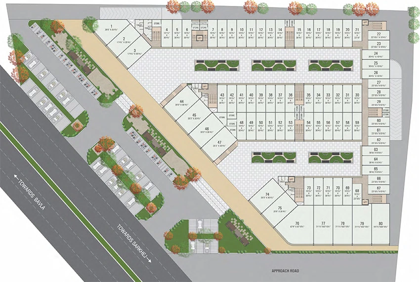 Master Plan of Satyam Mall in Changodar, Ahmedabad - Image 324004