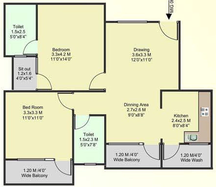 3 BHK Flat in Aaksm Lotus Emprilla Phase 1 in Arera Colony, Bhopal - Image 873539