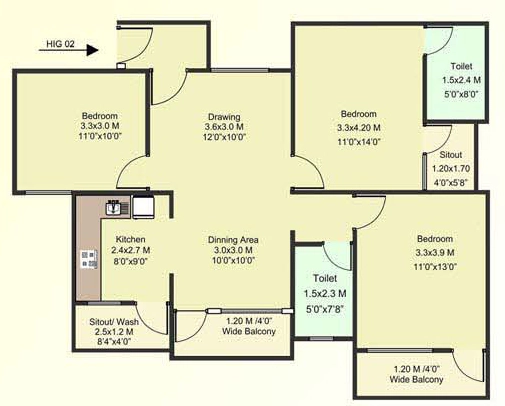 3 BHK Flat in Aaksm Lotus Emprilla Phase 1 in Arera Colony, Bhopal - Image 873540