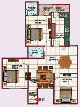 3 BHK Flat in Agrawal Sagar Premium Towers in Kolar Road, Bhopal - Image 873604