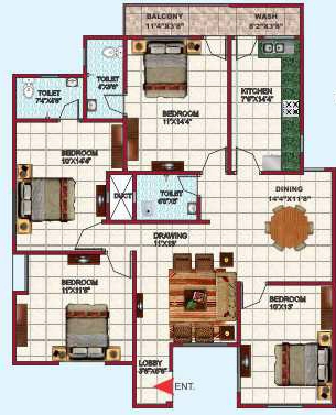 4 BHK Flat in Agrawal Sagar Premium Towers in Kolar Road, Bhopal - Image 873614