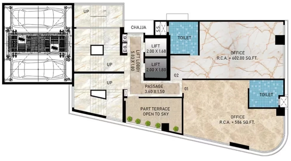 Floor Plan of Lalani Business Park in Khar West, Mumbai - Image 324594