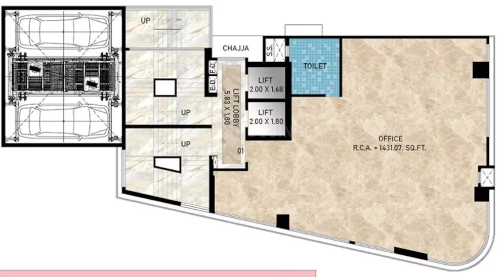 Floor Plan of Lalani Business Park in Khar West, Mumbai - Image 324595