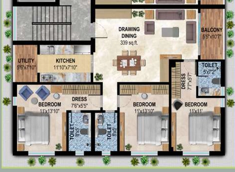 3 BHK Flat in Rainbow Aarna Enclave in Nayapalli, Bhubaneswar - Image 873654