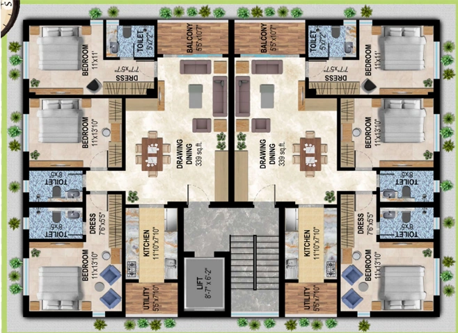 Floor Plan of Rainbow Aarna Enclave in Nayapalli, Bhubaneswar - Image 324600