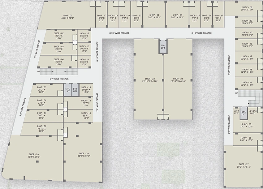 Floor Plan of Raghuvir The Nikol Trade Center in Nikol, Ahmedabad - Image 324654