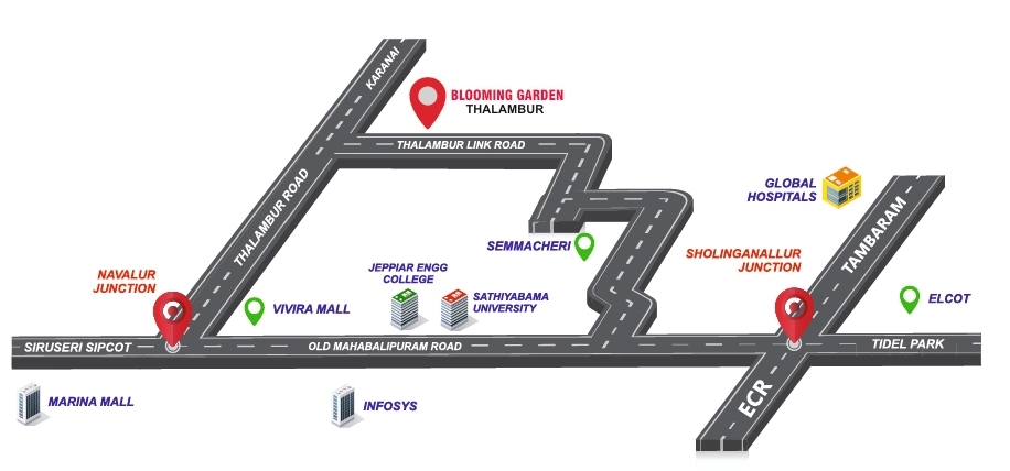 Location of Sathiyam Blooming Garden in Thalambur, Chennai - Image 324998