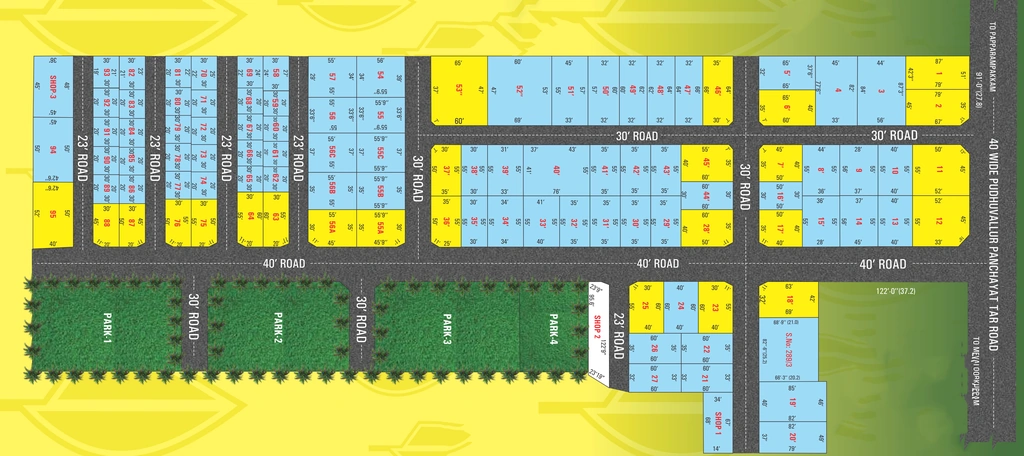 Master Plan of Real Gains EDR Green City in Padur, Chennai - Image 325296
