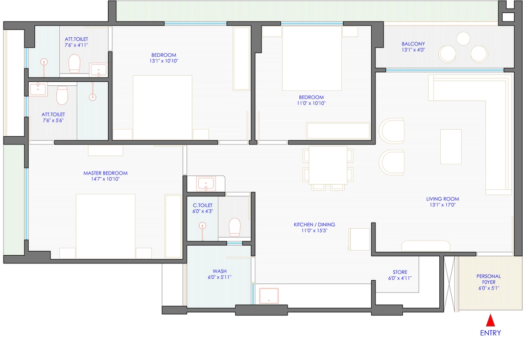 3 BHK Flat in Amogha Kreeva in Vavol, Gandhinagar - Image 874238