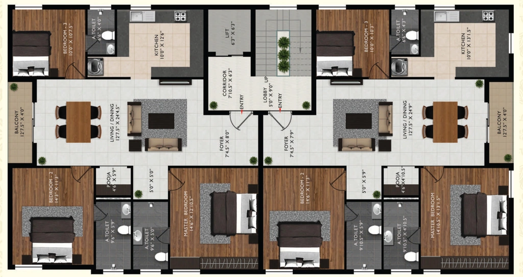 Floor Plan of Manghalam Srishti in Anna Nagar, Chennai - Image 325502