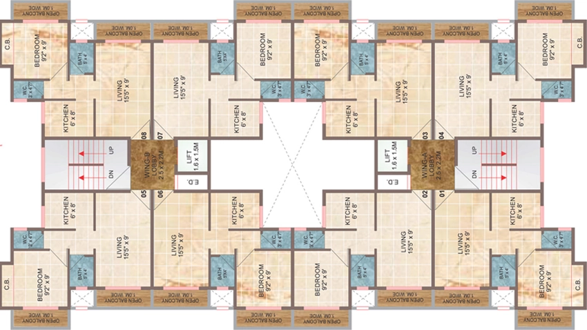 Floor Plan of EV Heart City 1 in Panvel, Navi Mumbai - Image 325689