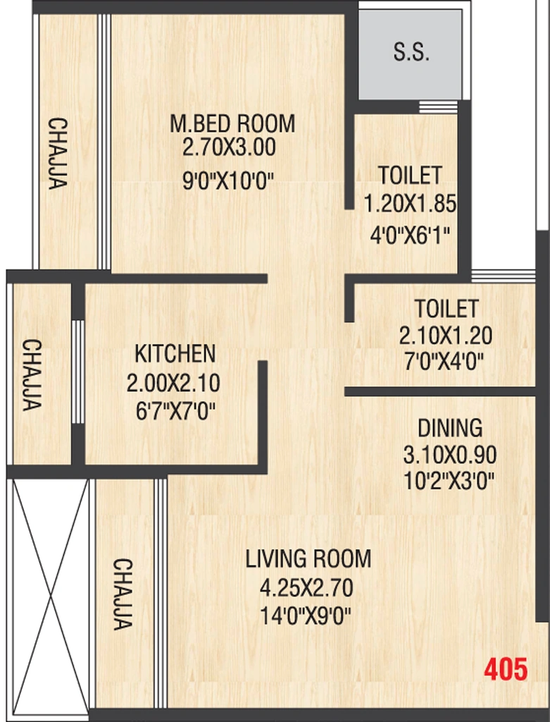 1 BHK Flat in Rio Heights in Taloja, Navi Mumbai - Image 874649