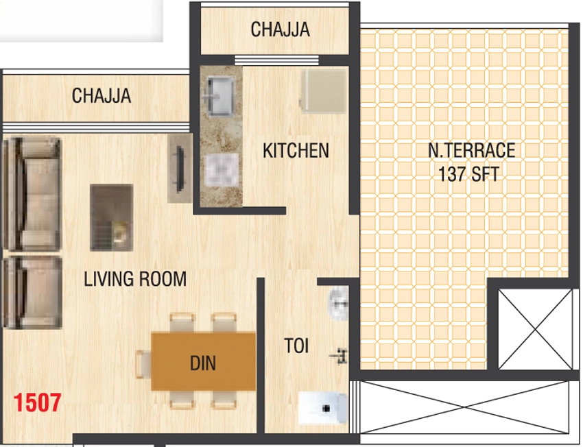 1 RK Flat in Rio Heights in Taloja, Navi Mumbai - Image 874648