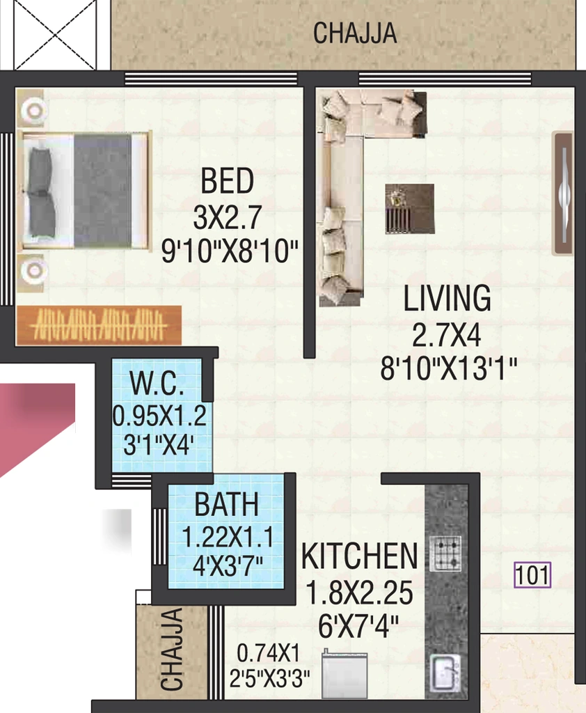 1 BHK Flat in Shreeji Kuber Homes in Ulwe, Navi Mumbai - Image 874653
