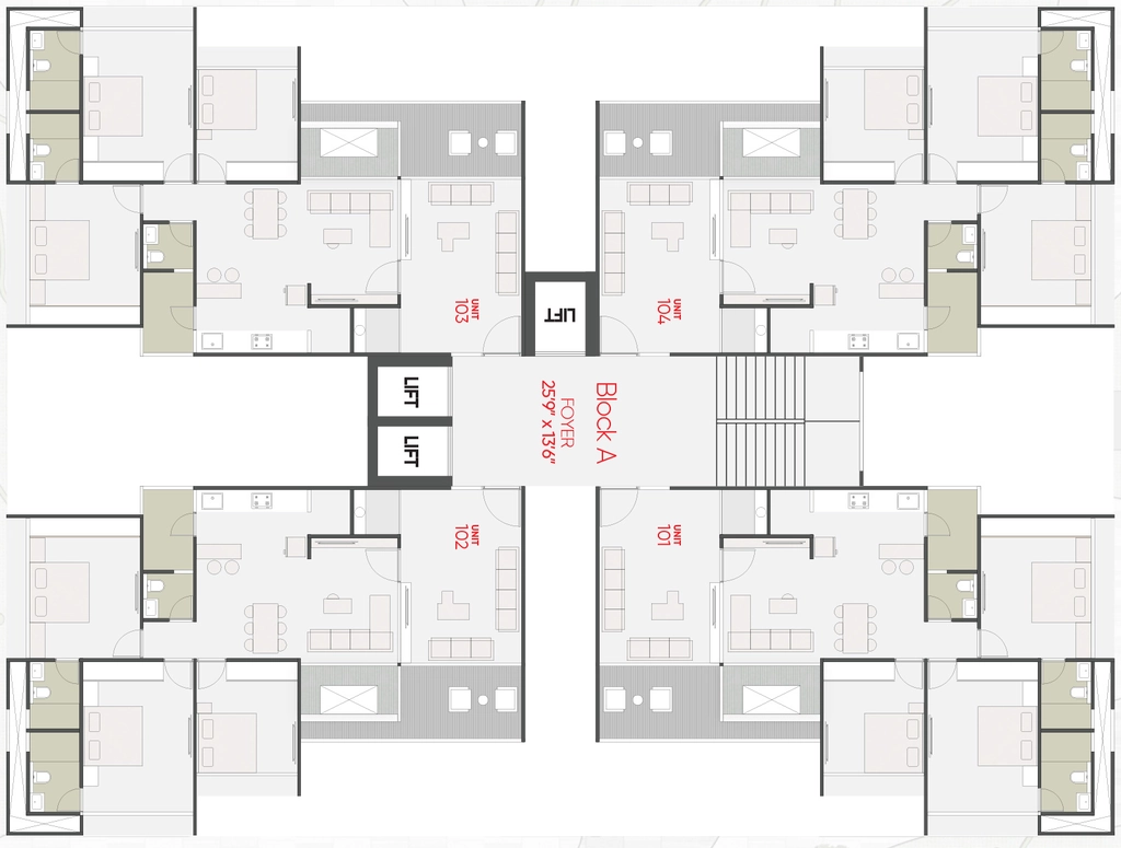 Floor Plan of Reneev Ekaiva in Sargasan, Gandhinagar - Image 325916