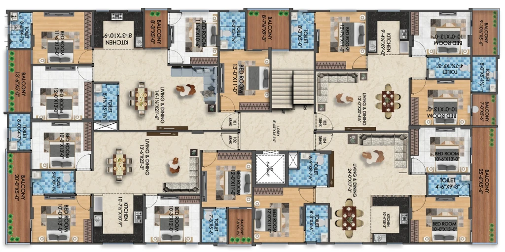 Floor Plan of Lucky Heights 4 and 5 in Vaishali Nagar, Jaipur - Image 326151