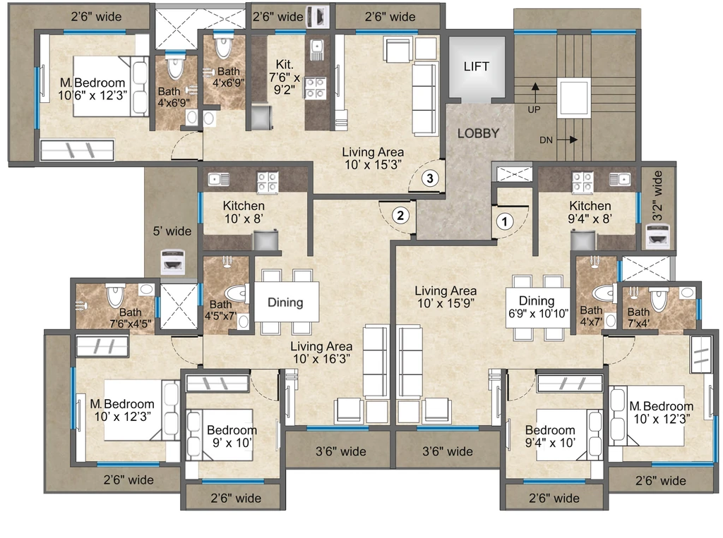 Floor Plan of Sushila Crescent in Virar West, Palghar - Image 326923