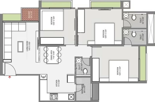 3 BHK Flat in Ansh Aarambh in Ghuma, Ahmedabad - Image 875337