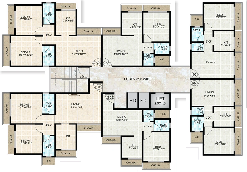 Floor Plan of Future Exotica in Panvel, Navi Mumbai - Image 327009