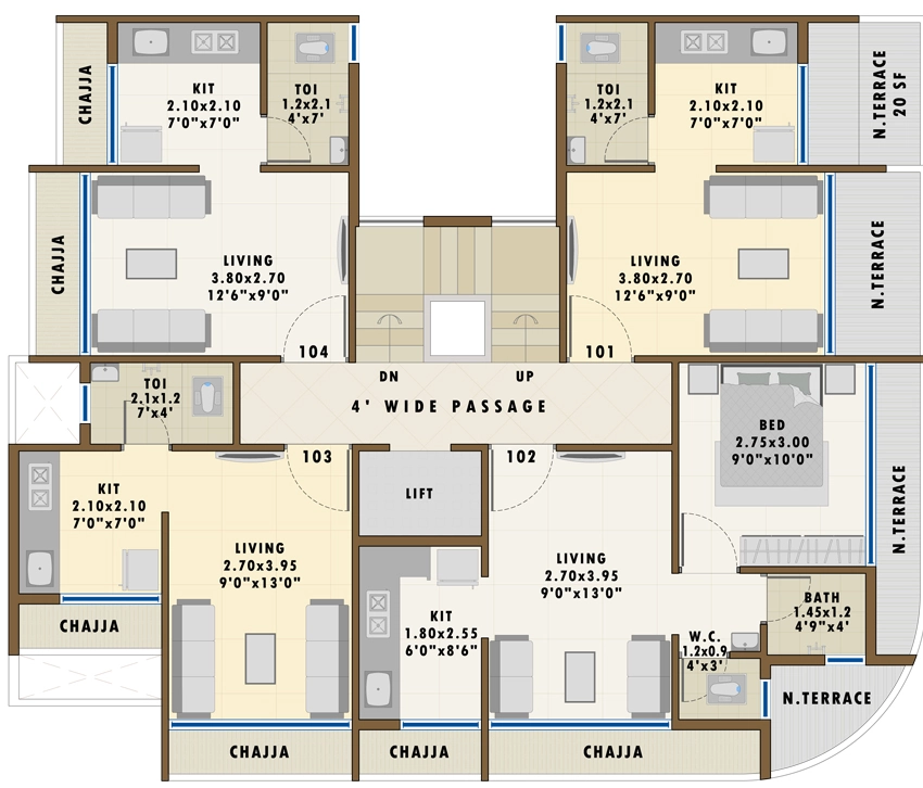 Floor Plan of Putkan Vrindavan Corner in Karanjade, Navi Mumbai - Image 327113