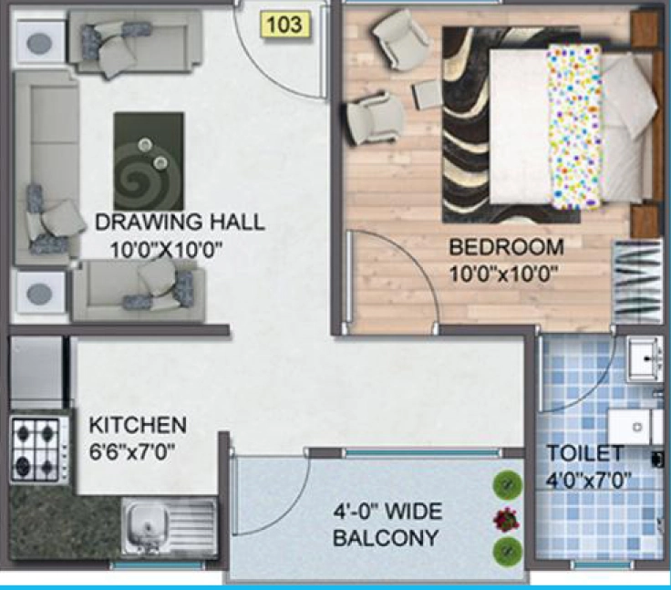1 BHK Flat in Maha Mangala Residency in Bhawrasla, Indore - Image 875467