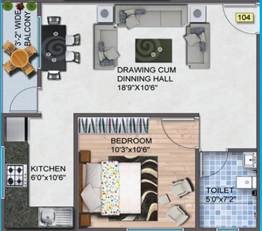 1 BHK Flat in Maha Mangala Residency in Bhawrasla, Indore - Image 875468